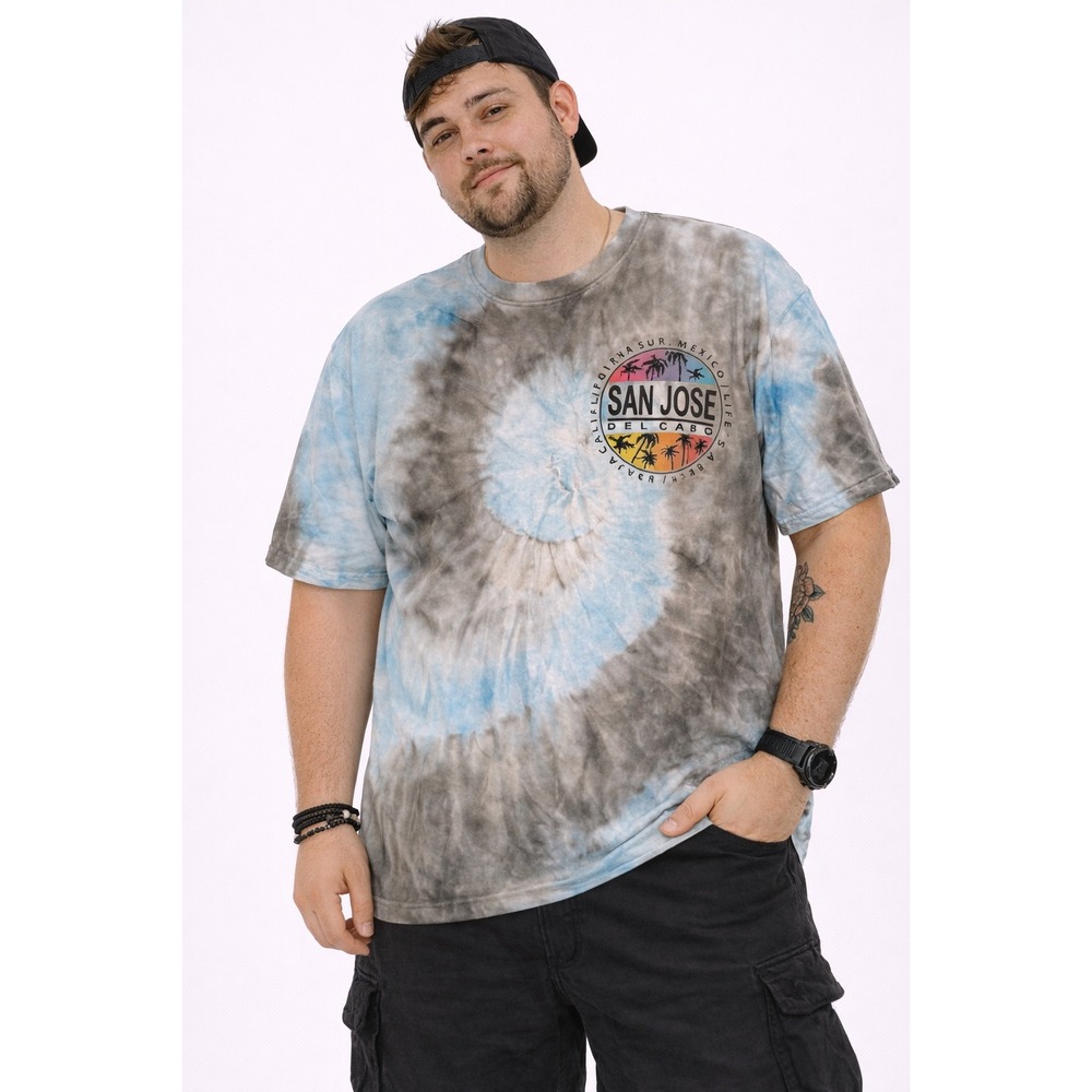 Yazbek T-Shirt Men 2XL Blue Tie Dye San Jose Del Cabo Graphic Souvenir Tee
